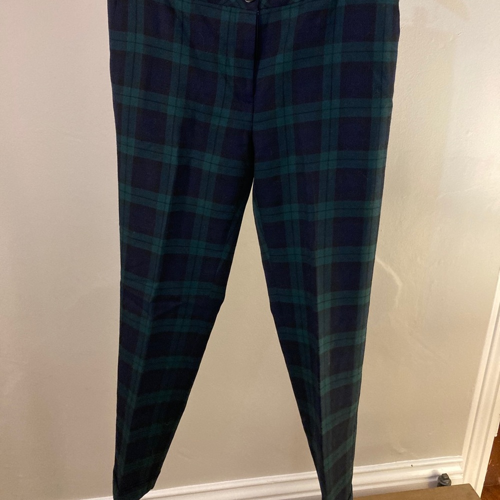Red fleece black watch pants